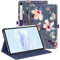 Fintie Hülle für Samsung Galaxy Tab S10 FE/S9 FE 10.9/S9 11 Tablet, Multi-Winkel Folio Schutzhülle mit Dokumentenfach und Auto Schlaf/Wach Funktion, Hibiskus
