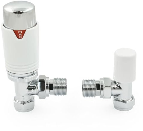 Thermostatic Radiator Valve Angled TRV White – Style