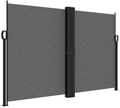 vidaXL Indragbar sidomarkis antracit 160x1000 cm, infällbar markis, insynsskydd, fristående insynsskydd, infällbart insynsskydd, infällbart solskydd