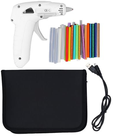 Hot Glue Gun, Mini Cordless Hot Melt Glue Gun with Stand, Fast Preheating Glue Gun Kit with 30 Pcs Craft Glue Sticks & Carrying Case, Built in 2200 MAh Battery for DIY Craft Gift