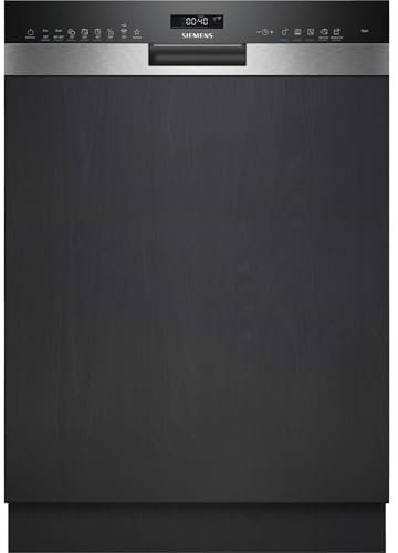 Siemens SN55ES12CE, iQ500 Smarter Geschirrspüler, Teilintegrierte Spülmaschine, 60 cm, Made in Germany, Besteckschublade, Besonders leise, varioSpeed, autoOpen dry, rackMatic, Innenlicht, glassZone