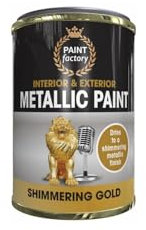 PNJB Shimmering Gold Metallic Paint, Exterior And Interior, Ideal For Metal, Wood, And Concrete, Quick Drying, Long Lasting, 300ml, (1pcs)