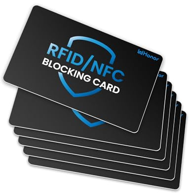 WHonor RFID Blocking Card 6 Pack, Debit Credit Card Protector, One Card Protects Entire Wallet Purse, Anti-Theft Contactless NFC Blocker