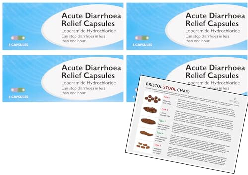 Acute Fast Acting Diarrhea Tablets for Adults | 4x6 Capsules |