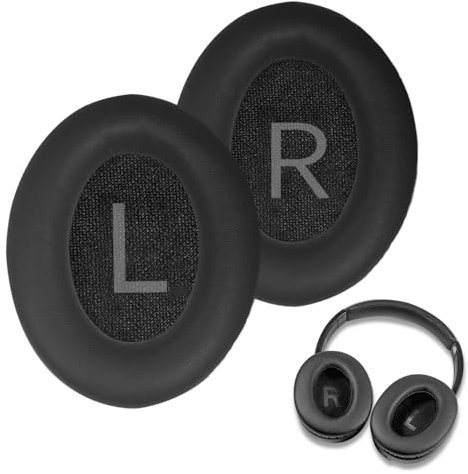 Coussinets d'oreille pour Bose QuietComfort 45 Casque Circum-aural, Housse Casque pour qc45, Cuir Protéiné Mousse Coussin pour Bose QC45 /QC SE, Coussinets de Rechange (Noir)