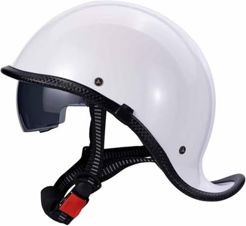 Casco Jet de Media Concha Vintage Motocicleta Casco Casco Media Cara Casco Ciclomotor ECE Homologado Medio Casco Retro Motocicleta para Hombres y Mujeres Adultos