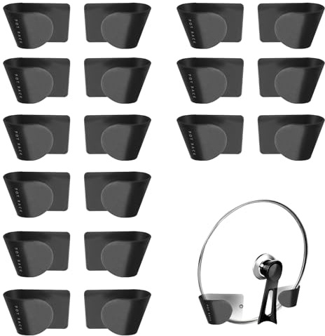 10 Pairs Pot Lid Holder Wall Mounted, Adjustable Saucepan Lid Storage Rack, Black Self-Adhesive Pan Organiser for Cupboard Cabinet Door Lids Pots and Pans Organiser Saucepan Storage Pot Holders