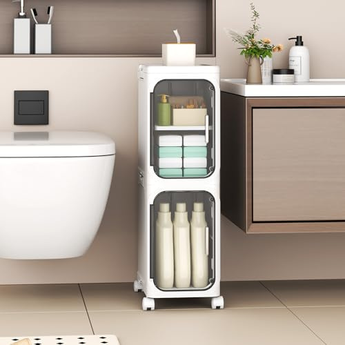 YVVVVY 20cm Bathroom Storage Cabinet, Waterproof Small Tolilet Unit
