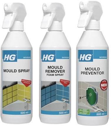 HG Treat and Prevent Bundle - HG Mould Spray, Mould Remover Foam Spray and Mould Preventor, 500ml Each, 3 Items