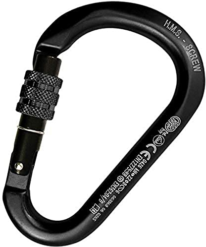 KONG HMS Karabiner mit Schraubhülse, Aluminium, Aluminium Carabiner, 786NNN6ANKK, Schwarz,
