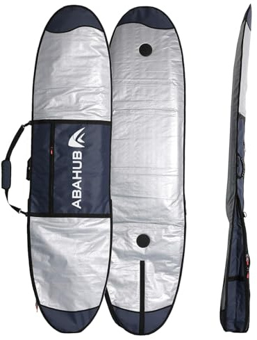 Abahub Premium 8'0 x 24 Surfboard Travel Bag, Foam Padded Surf Board Cover, Shortboard Carrying Bags for Surfing, Outdoor, Airplane, Car, Truck, DarkBlue…