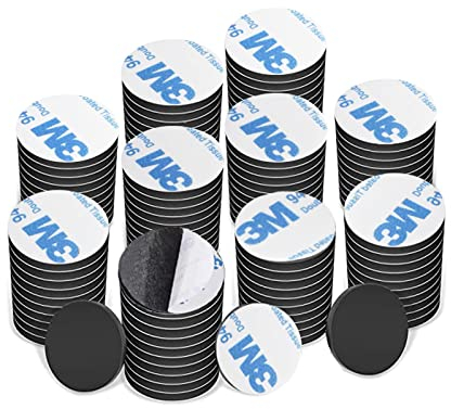 Lot de 100 Pastilles magnétiques Autocollantes | Aimants Autocollants | Flexibles Plaques aimantées pour Photos & Plus(⌀ 20 mm)