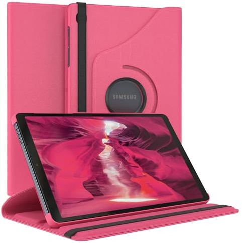 EAZY CASE - Tablet Hülle für Samsung Galaxy Tab A7 Lite Schutzhülle 8 Zoll Smart Cover Tablet Case Rotationcase zum Aufstellen Klapphülle 360° drehbar mit Standfunktion Tasche Kunstleder Pink