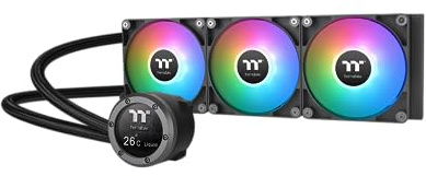 Thermaltake TH360 V2 Ultra ARGB | Refrigeración líquida AIO CPU 360 mm | Pantalla LCD IPS de 2,1” | 3× ventiladores CT120 ARGB PWM | Intel LGA1700/1851 AMD AM4/AM5 | Negro