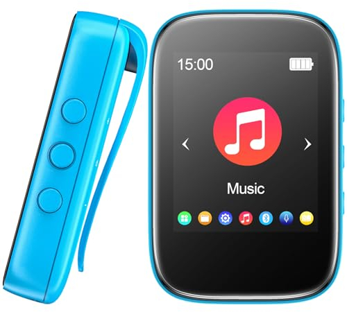 Lecteur MP3 à clip 32 Go avec Bluetooth, lecteur de musique portable pour enfants, prend en charge l'enregistrement vocal de la radio FM, prend également en charge la mémoire extensible jusqu'à 128 Go
