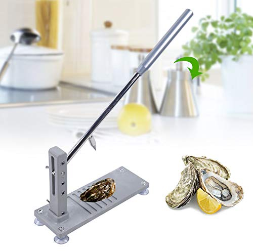 NaMaSyo Oyster Shucking Machine Stainless Steel Oyster Shucker Tool Adjustable Shell Mouth Opener With 2 Knife for Shellfish Clam in Hotel Buffets
