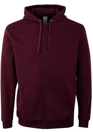 Mukua SF270U unisex huvtröja med dragkedja och huva, vin, storlek L, Vinröd, L