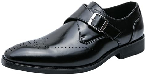 ANUFER Hommes Moine Célibataire Chaussures Intelligent Britannique Style Cuir Microfibre Robe Brogues