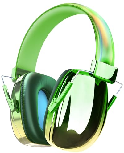 JYPS Casque Anti Bruit, Casque Anti Bruit Enfant de 3 à 16 Ans, Casque Anti-Bruit Bebe et Adulte, Garcon et Fille, Protection Auditive 25dB SNR Casque Antibruit Pliable Réglable Confortable﻿ (Vert)