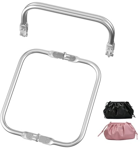 Maxentico 2 Piezas Cierres para Bolsos, Piezas Cierre de Bolsa de Ganchillo, Metal para Hacer Monedero, Marcos de Bolso Interior de Aluminio, Marco Tubular, Boquillas Monederos Metalicas (200 * 90mm)