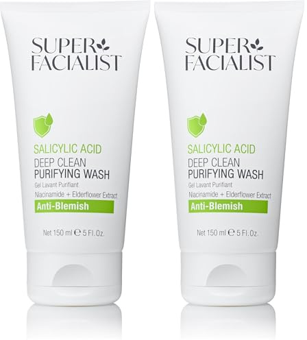 Super Facialist - Salicylic Acid Anti Blemish Purifying Cleansing Wash with Niacinamide (Vitamin B3), Face Cleanser & Face Wash for Clean and Clear Skin & Treat Acne, 150ml (Pack of 2)