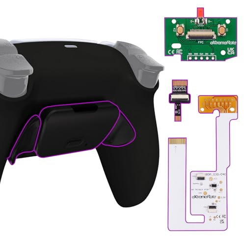 eXtremeRate Programable RISE V3 Remap Kit for PS5 Controller BDM-030 040 050, Black Upgrade Board Redesigned Bottom Shell Back Buttons Attachment for PS5 Controller - NO Controller