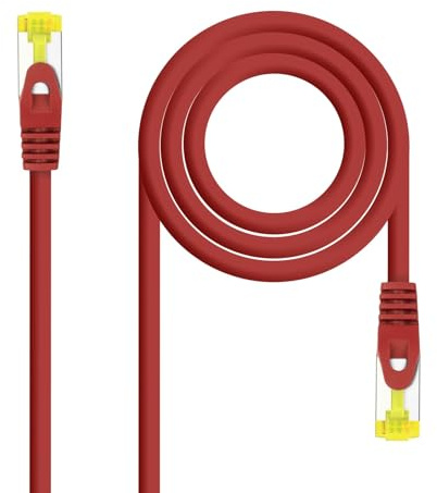 Brightium Cable de red Latiguillo LSZH Cat. 6A S/FTP AWG26 rojo 3.0m para conexión de alta velocidad y transmisión de datos en redes informáticas.