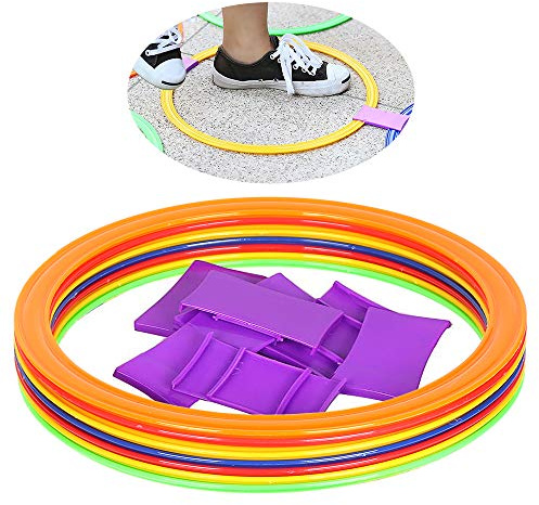 10st Fotbollsträningsring, 28 Cm Flexibla Träningsringar Koordineringsringar Ring för Smidighet och Hastighet med 10 Klipp, för Samordning Uthållighetsträning