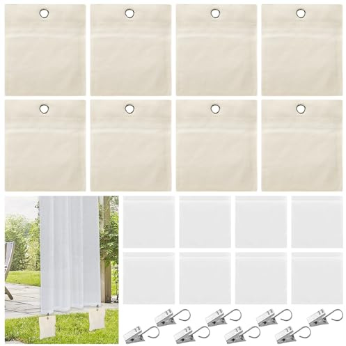 XCRPRT Set di 8 borse per pesi, per tende esterne, portatili, per gazebo, con morsetti in metallo, per esterni, sacco di sabbia per gazebo, cabana, gazebo, tovaglia da giardino