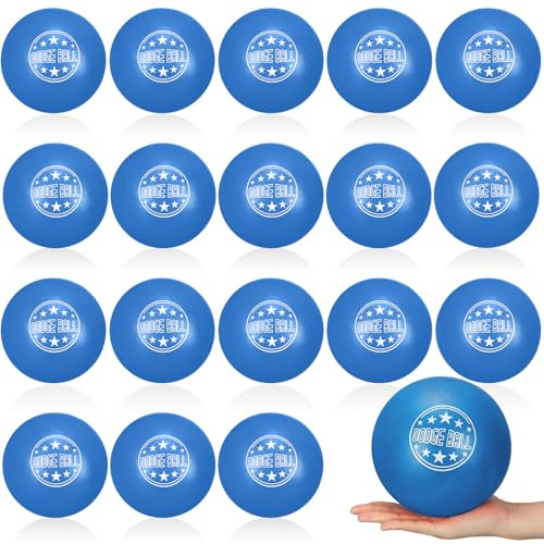 Jerify 18 Pcs Foam Dodgeball Set 6 Inch Soft Skin Playground Dodgeballs Bulk, Low Density Foam for Non Sting Dodgeball Sports Equipment for Kids and Adults (Blue)