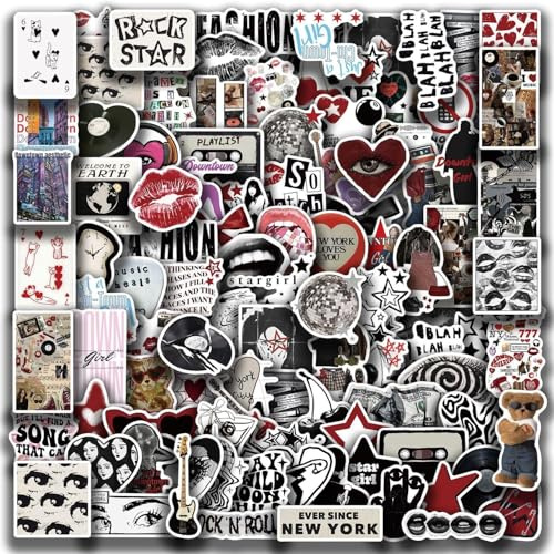 Pack de 100 Stickers Esthétiques Vintage Y2K - Autocollants Ironiques et Cool pour Bouteille, Ordinateur, Streetwear - Décorations Résistantes à l'Eau pour Adolescents et Adultes - Cadeau Tendance