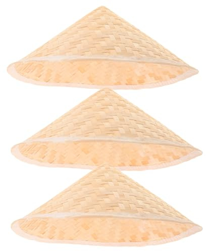 Holibanna Chapeaux En Bambou Traditionnels Pour Enfants 3pcs À Décorer Pour Cosplay Et Jeux De Plein Air