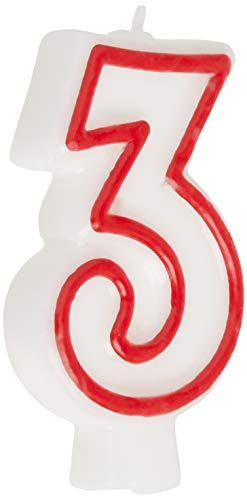 Unique Party Supplies 360-3 Geburtstagskerze - Zahl 3