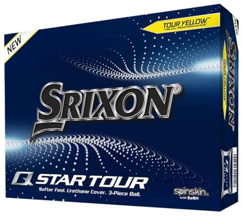 Srixon Q-Star Tour 4 - Dozen Golf Balls - Performance and Power - 3 Pieces - Urethane - Premium Golf Accessories and Golf Gifts