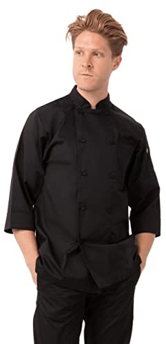 Chef Works Men's Jlclblkm chefs jackets, Black, M UK