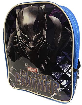 Black Panther Backpack with Mesh Side Pocket Avengers Movie School Bag Marvel Boys Rucksack for Children 31 cm x 24.5 cm