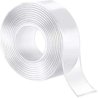 BRAVESHINE Waschbares Nano Doppelseitiges Klebeband, Extra Starkes Entfernbares Doppelseitige Klebebänder,Transparentes,Spurloses Klebeband für Teppich Fotorahmen Küche 30mmx3m