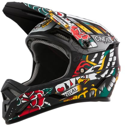 O'NEAL | Mountainbike-Helm | MTB Downhill | Robustes ABS, Ventilationsöffnungen zur Kühlung, ABS Außenschale | Backflip Helmet Inked V.24 | Erwachsene | Multi | Größe L