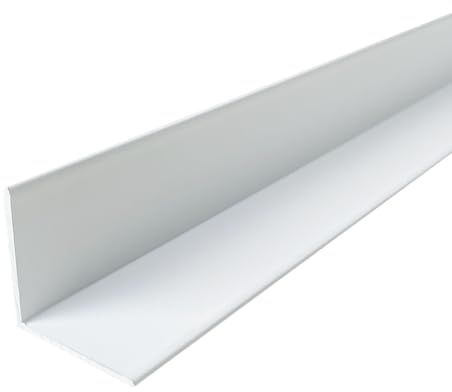 HOMEWELL - Cornière en aluminium 10mm x10mm x1.0mm, lg 1950mm (Laqué blanc)