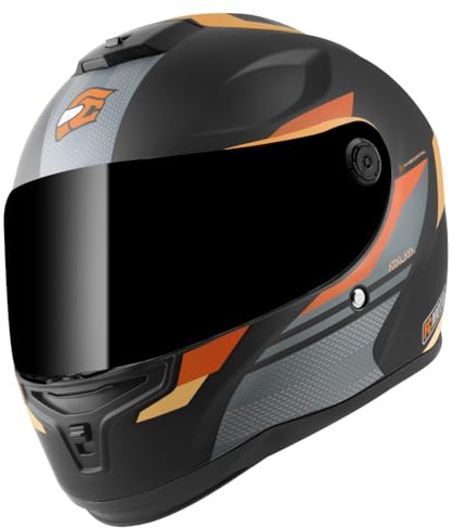 FC-Moto FF114B Zeron Helm, schwarz matt/orange, S