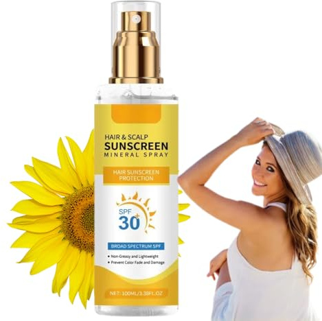 Sun Protection for Hair,Hair Sun Protection Spray,UV Hair & Scalp Sun Protection Spray SPF 30+,Ultraviolet Protection of All Types of Hair, Prevents Fading, Non-Greasy, Hiking/Beach