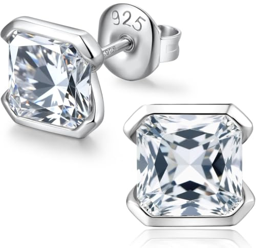 Ohrstecker Silber 925 Herren Silber Damen Zirkonia Ohrstecker Diamant Weißgold Herren Ohrringe Diamant Zirkonia