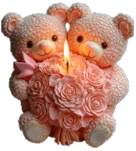 Large Flower Bear Cylinder Molds Silicone Wave Spiral Candle Mold - Silicone Resin Casting Molds for Candle & Resin & Soap Craft Supplies