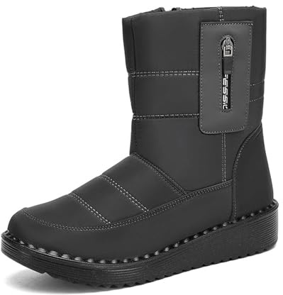 Generico Scarpe Neve Donna Impermeabili Termiche Con Fodera Scarponi Doposci Invernali Imbottiti Stivaletti Dopo Sci Calde Scarpe Da Neve Antiscivolo Stivali Snow Boots Per All'acqua Trekkin