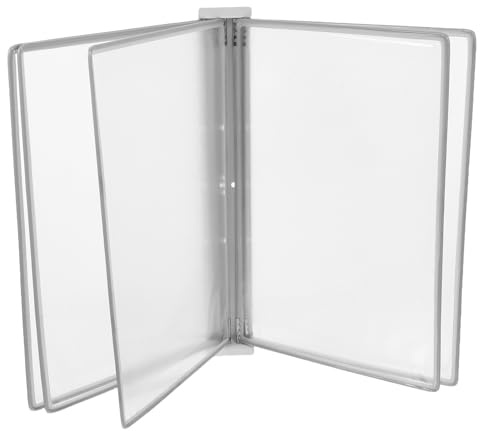 GLEAVI Organiseur Mural de Classement en Fer et PVC Robuste Structure D'accès Rapide, Classeur Suspendu 5 Pages pour Bureau et Espaces Publics Modernes