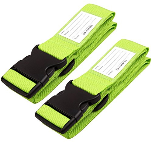 OW-Travel Cinta para Maletas de Viaje (2 Piezas Verde) Correa Maleta Resistentes Cinta Maleta Seguridad. Fáciles de Ubicar Correas Maletas Viaje con Etiqueta. Correa Equipaje Luggage Strap