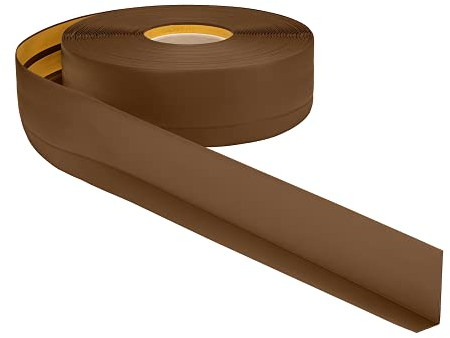Weichsockelleiste PVC 50x20mm - 1 Meter, selbstklebend Eckleiste, flexible Bodenleiste, Premium Weich Sockelleiste (Braun)