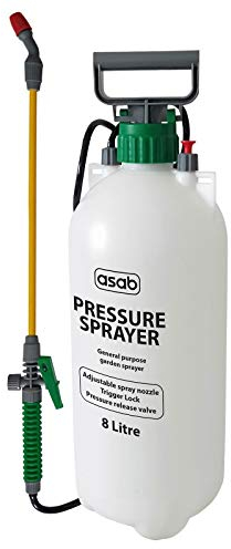 ASAB Garden Pressure Pump Sprayer 1L 1.5L 3L 5L 8L 16L Garden Weed Killer Pesticides Herbicides Insecticides Fungicides Pest Control (8L Pressure Sprayer)