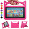 DJ&RPPQ Kids Shock Proof Protective Cover Case for Amazon Fire 7 Tablets (2017/2019) - Rose