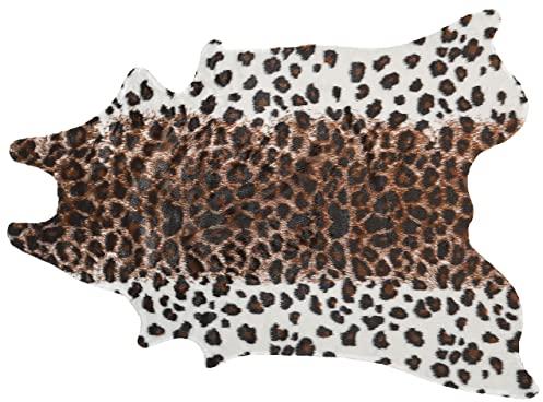 Beliani Alfombra de Piel de Vaca marrón Blanco 130 x 170 cm motas Moderno rústico Bogong